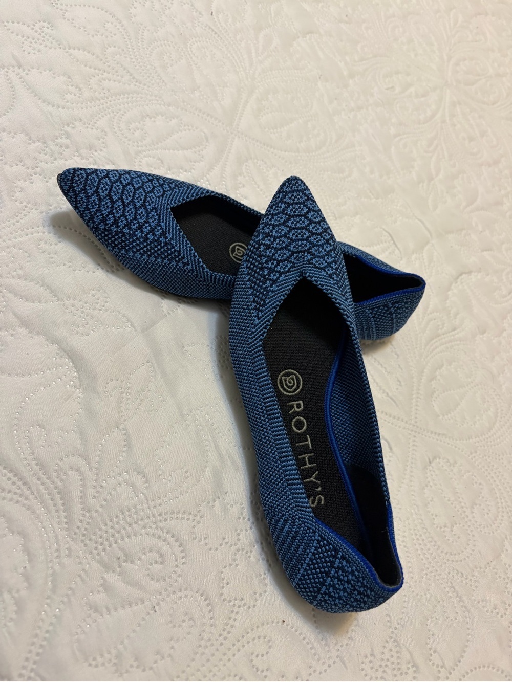 Rothy's The Point Flat In Lapis Python Blue 🔥RARE🔥 - Picture 8 of 10